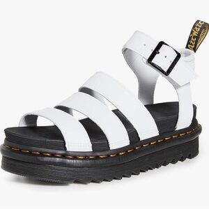 NEW Dr. Martens Women's Blaire Sandal, White, Hydro Leather, Size 8 US